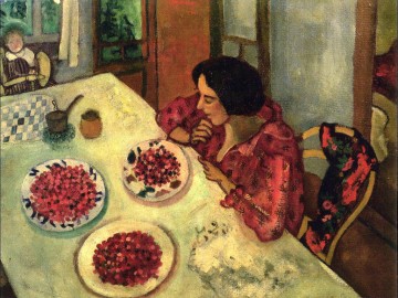 Fraises Bella et Ida à Table contemporain Marc Chagall Peinture à l'huile
